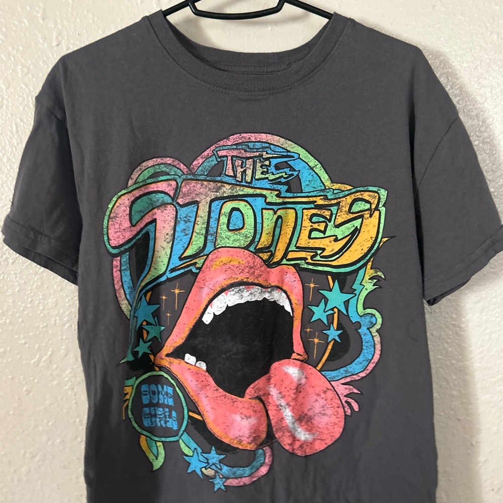 The Rolling Stones Gray and Red Short Sleeve Tees